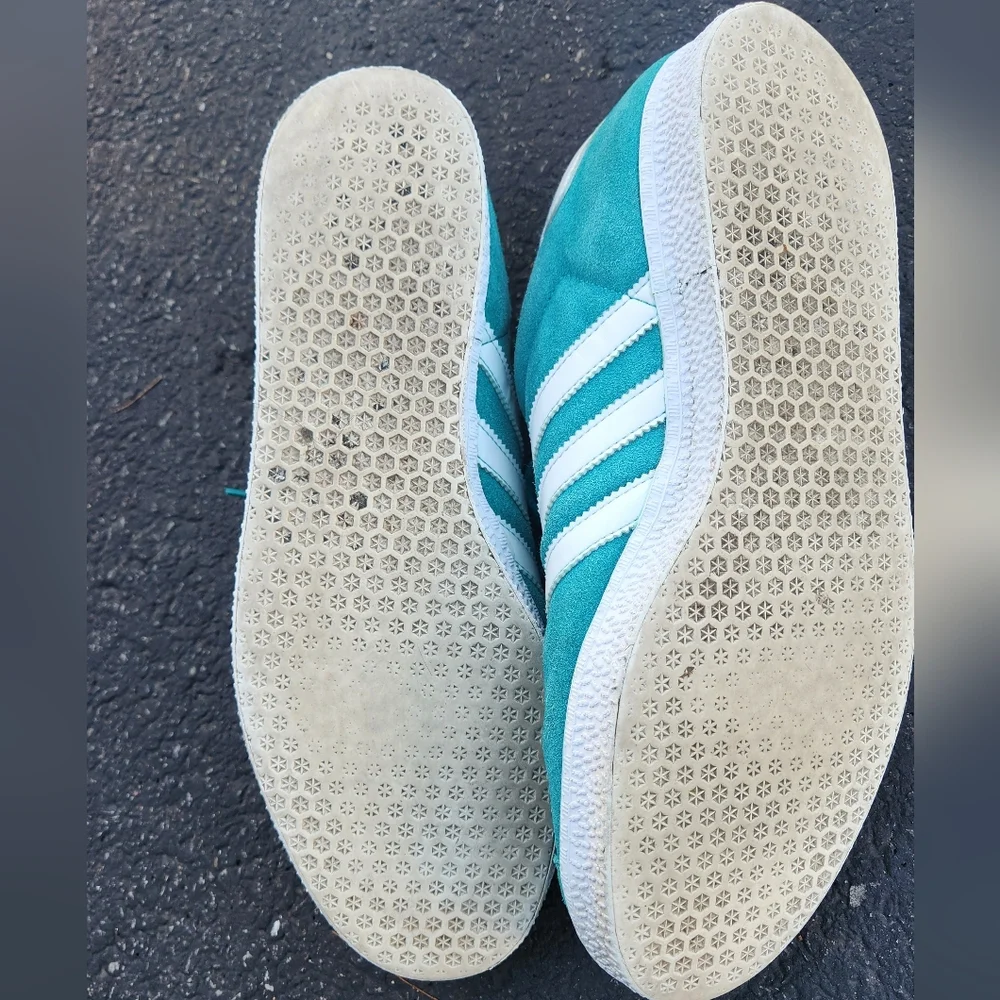 Adidas Suede Gazelle Turquoise Low Top Arctic Fusion Leather Mens Trainers 10M - Picture 4 of 7